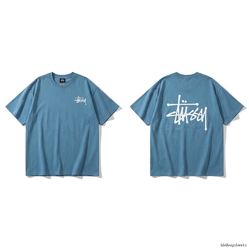 Stussy basic simple style blue T-shirt