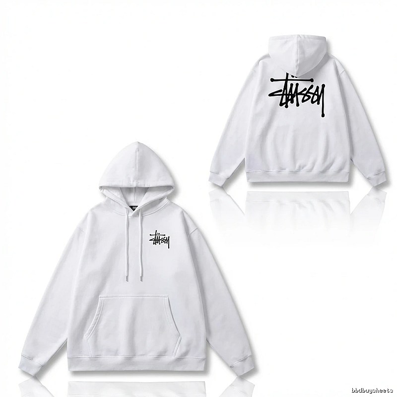 Stussy basic style simple white sweatshirt