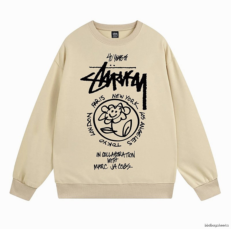 Stussy Beige Style 539 Graphic SweatShirt Travel Pack