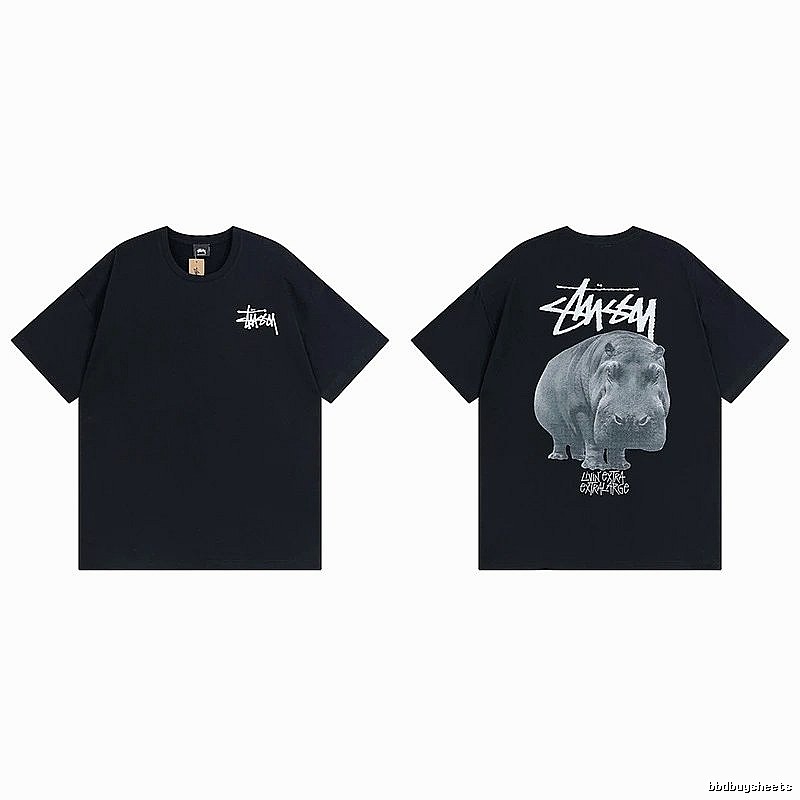 Stussy Black Spider Graphic T-Shirt Match Day Logo