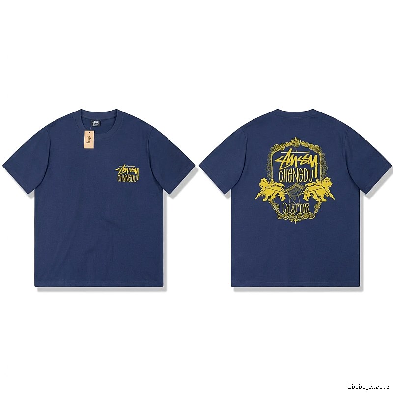 Stussy Chengdu Series Deep Blue Trendy T-shirt