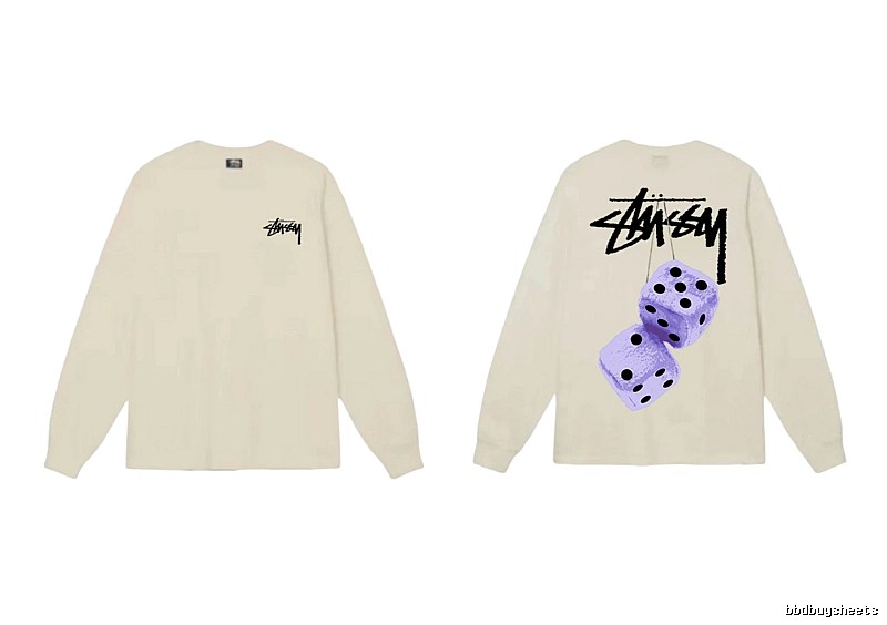 Stussy Dice Print Off-white Long-sleeve Shirt