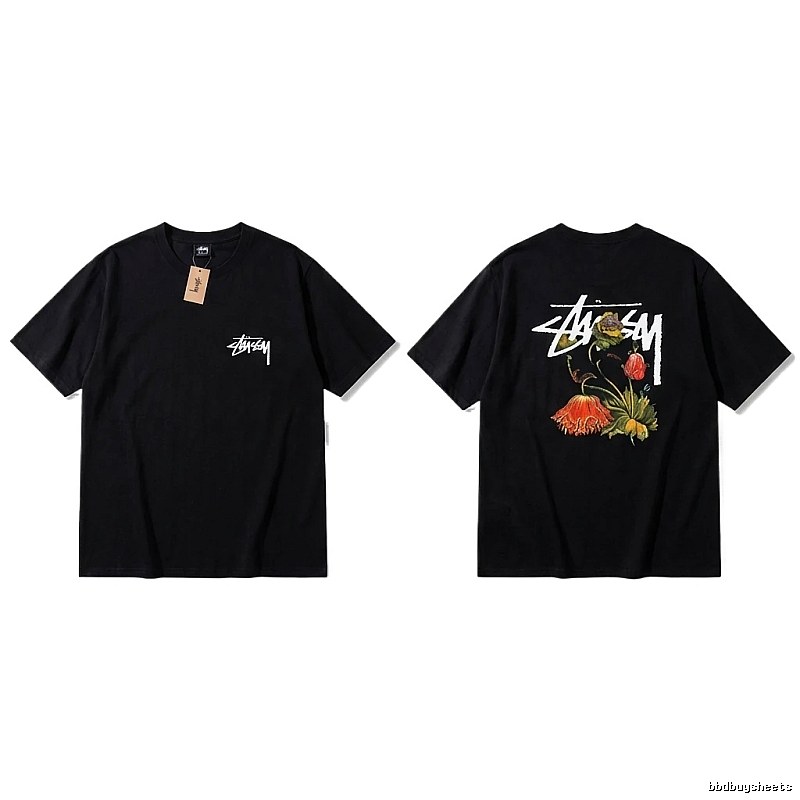 Stussy Floral Style Black T-shirt
