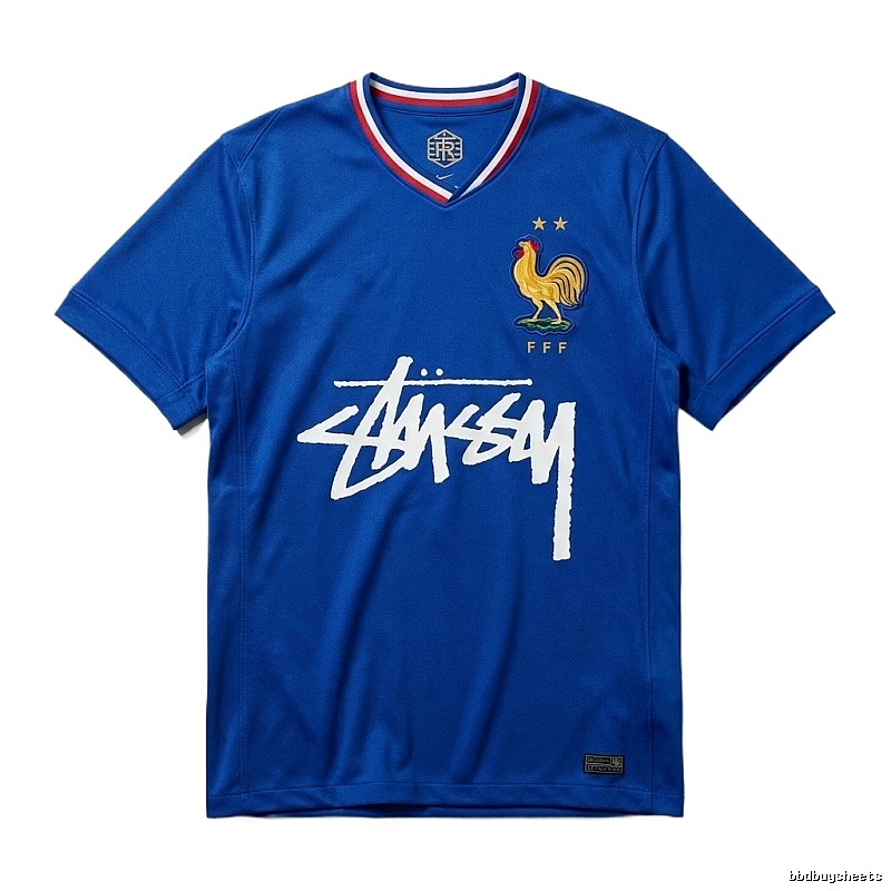 Stussy France National Team Co-branded Blue T-shirt