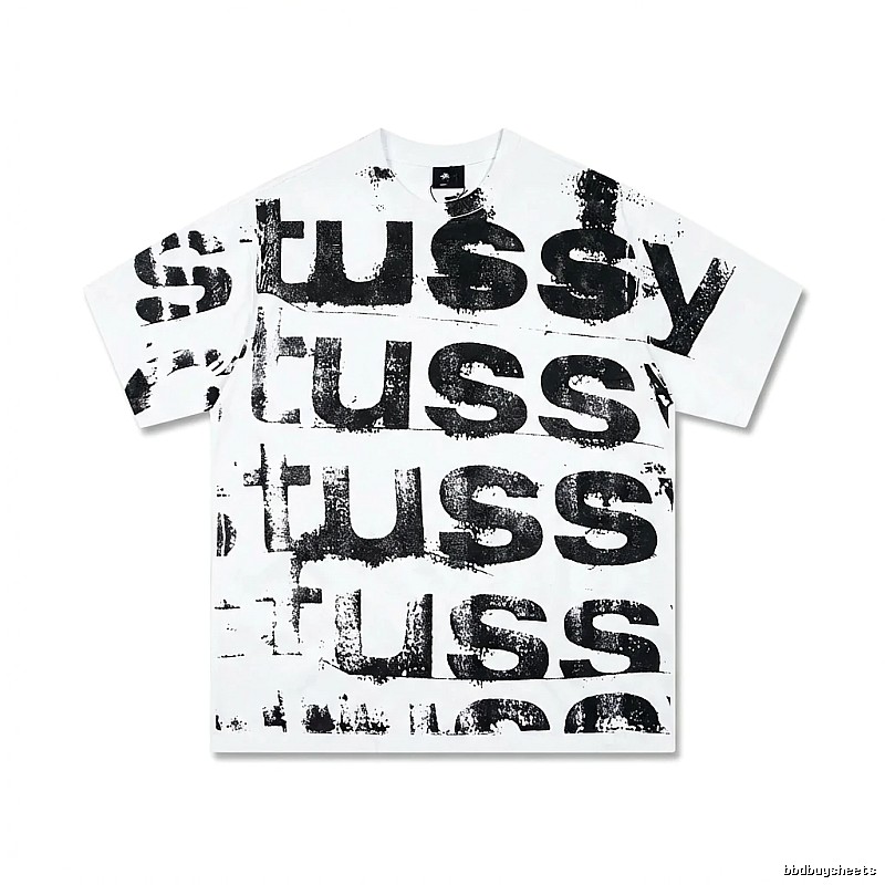 Stussy letter print white T-shirt