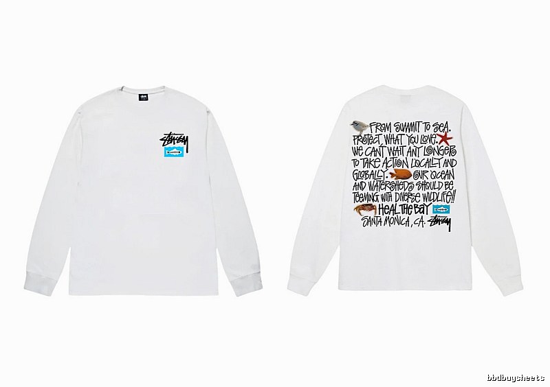 Stussy Ocean Style White Long-sleeve Shirt