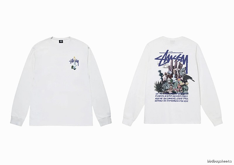 Stussy printed trendy white long-sleeve