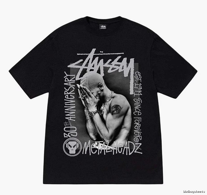 Stussy Statement Graphic T-shirt Black White Stussy for Easy Pairing