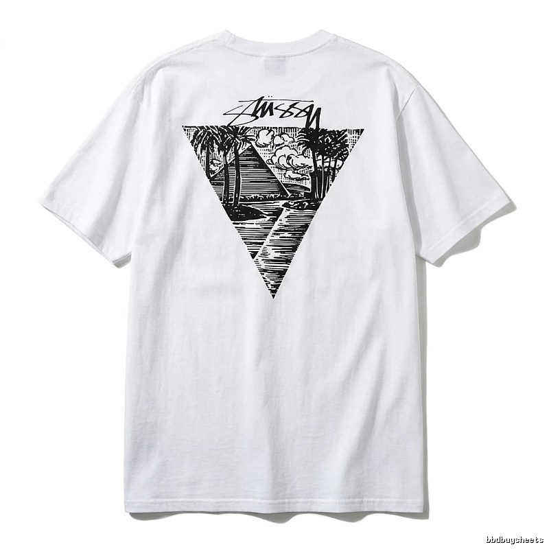 Stussy triangle print white T-shirt