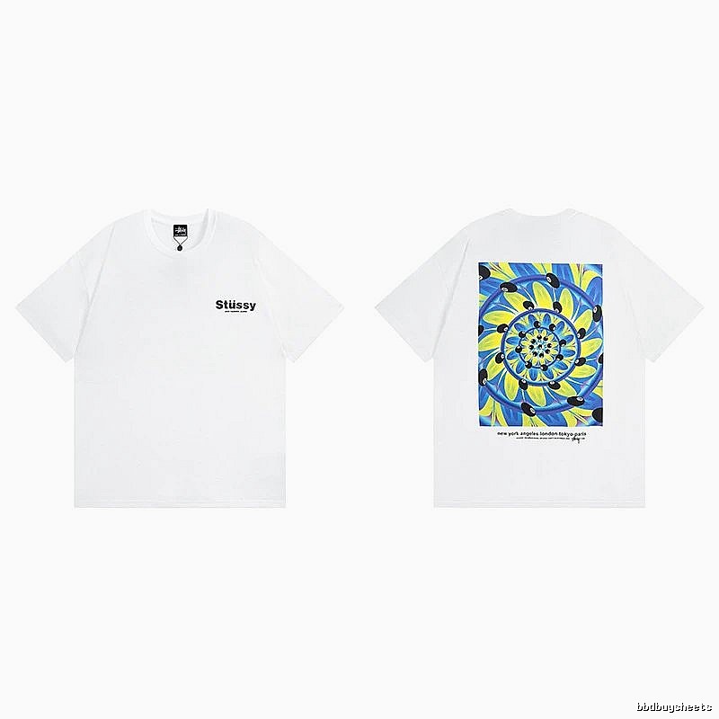Stussy White Spider Graphic T-Shirt Clean Finish Logo