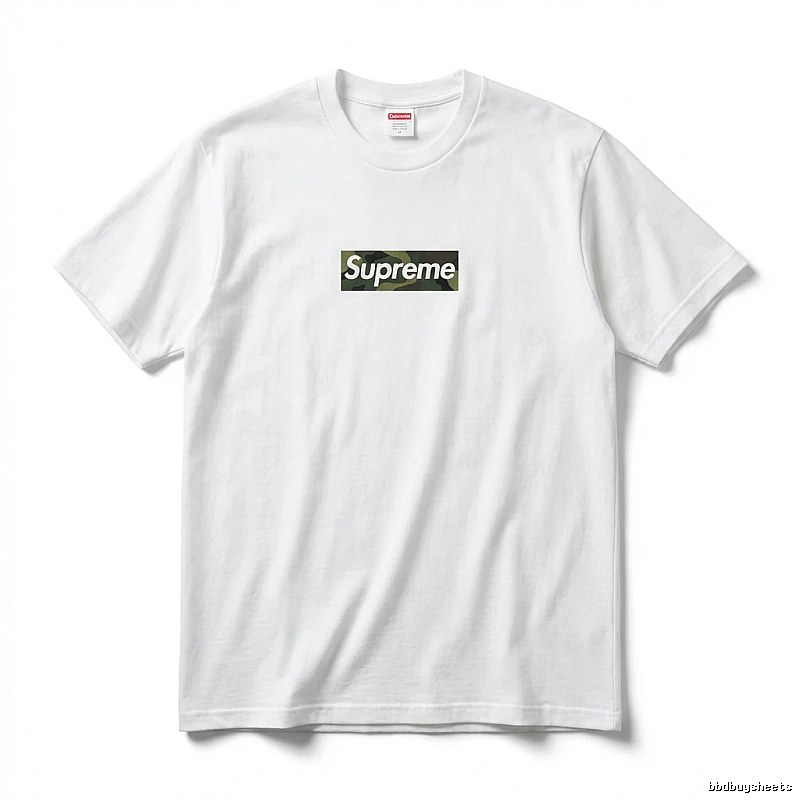Supreme Camouflage Simple White T-shirt