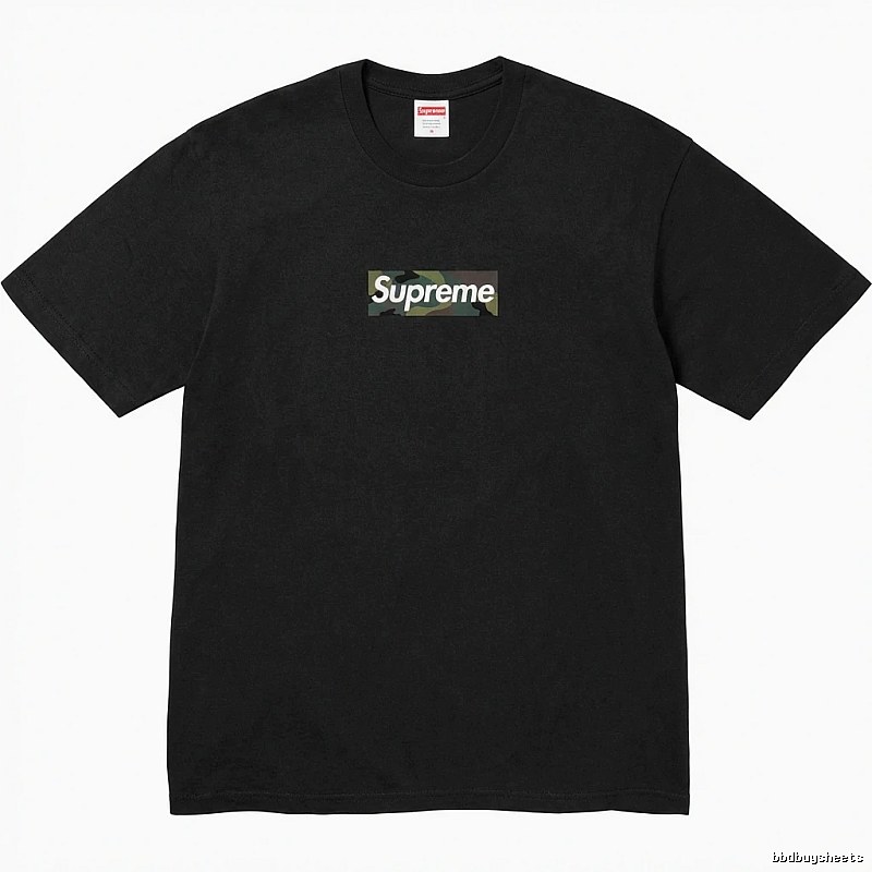 Supreme camouflage style black T-shirt