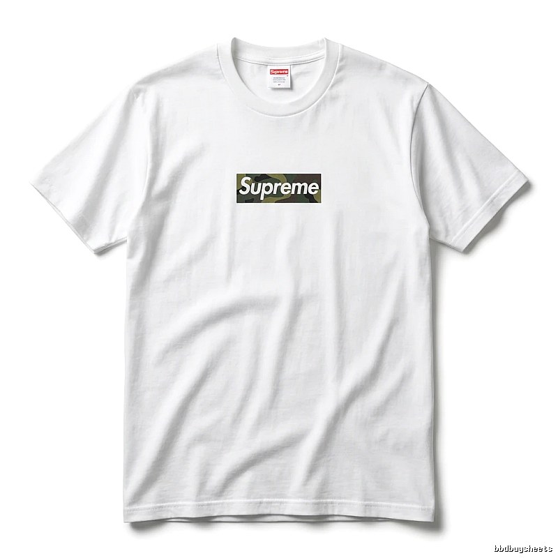 Supreme camouflage-style white T-shirt