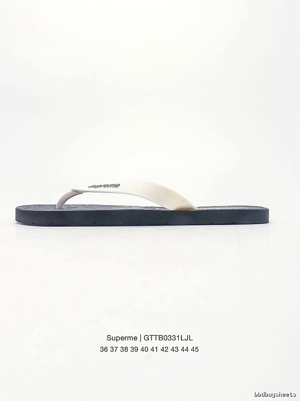 Supreme Casual Street Style Black and White Flip-Flops