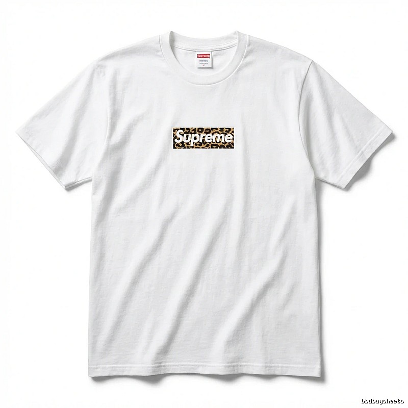 Supreme leopard - print style white T - shirt