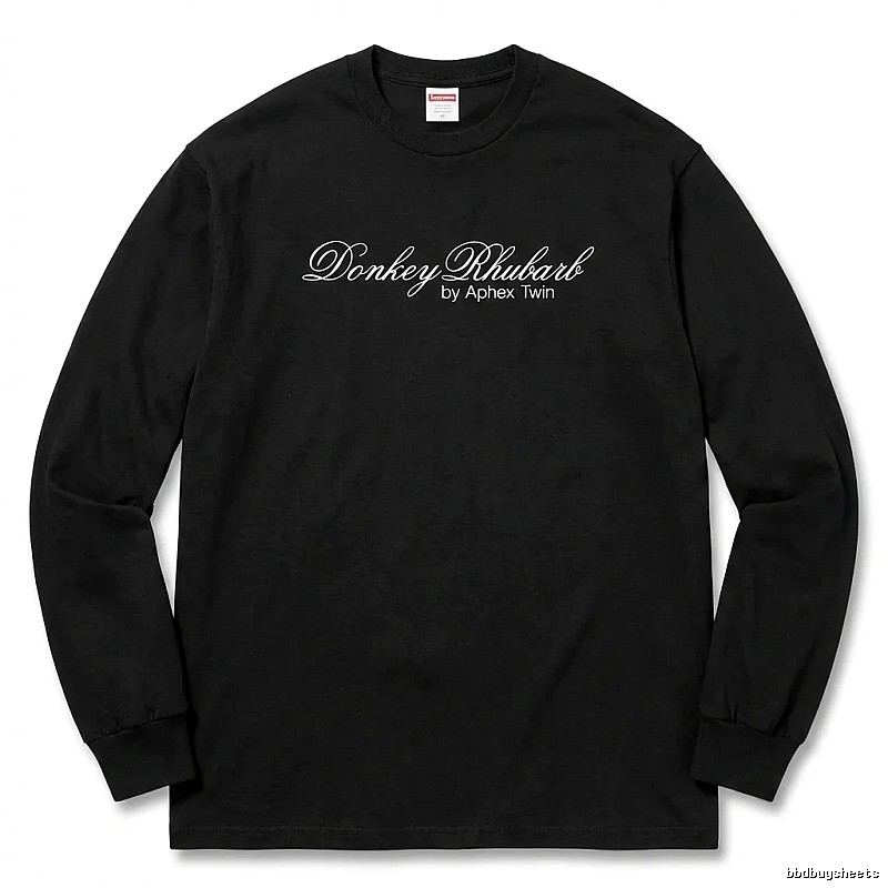 Supreme Print Retro Style Black Long-sleeve Shirt