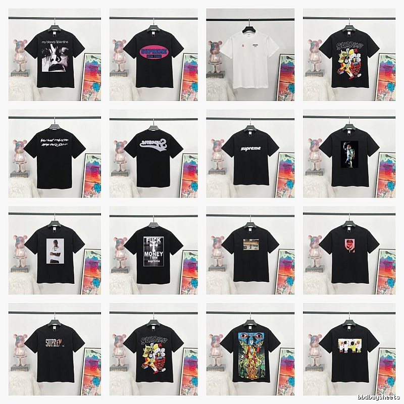 Supreme Printed Street Style Black T-Shirt