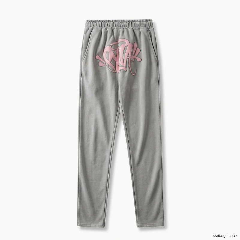 SynaWorld graffiti-style light gray sweatpants