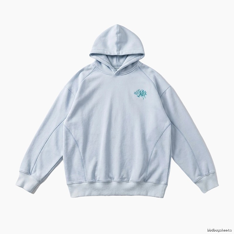 SynaWorld Simple Style Light Blue Hoodie
