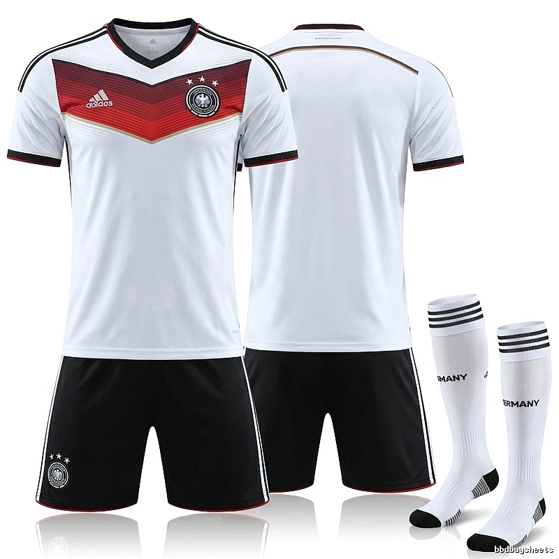 The German team's series of sporty white jerseys.