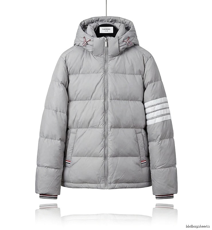 Thom Browne Classic Stripe Grey Down Jacket