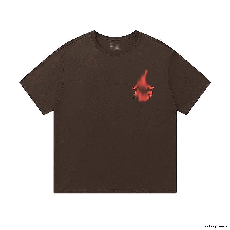 Travis Scott Easy Match Graphic T-shirt Brown Travis Scott for Leisure Wear