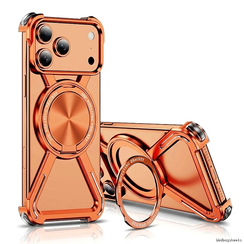 Trendy brand metallic style orange iPhone case