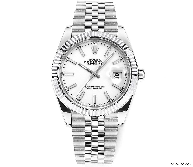 White Baton Dial Datejust Automatic Watch - Rolex Layering Edit