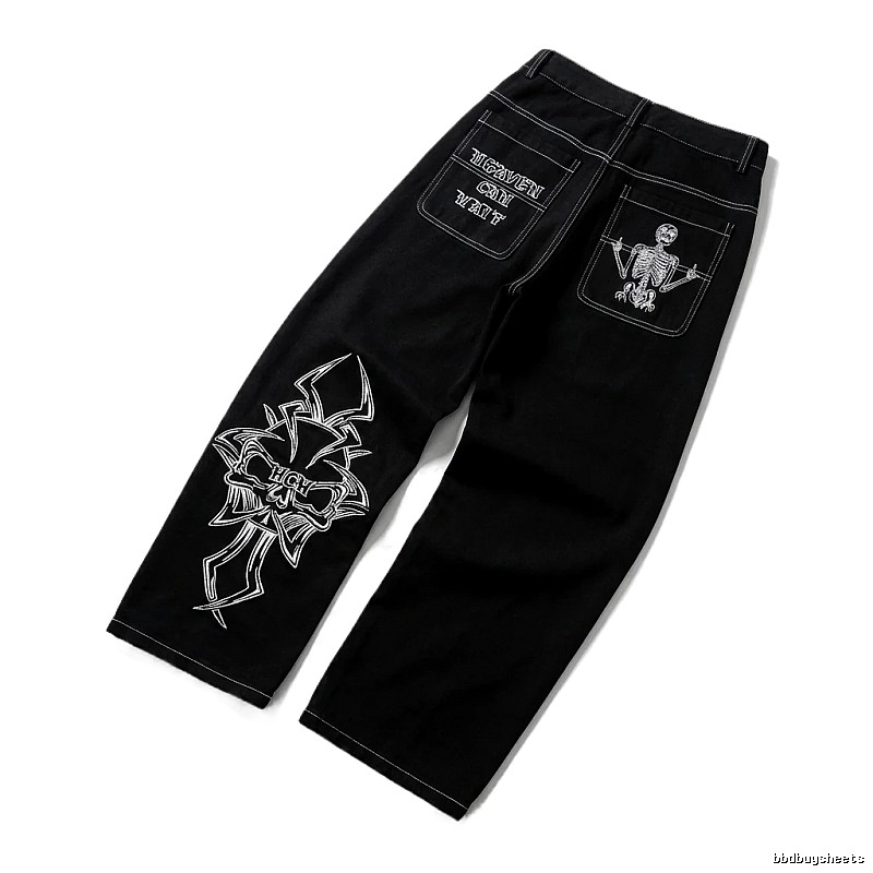 Y2K-style black jeans